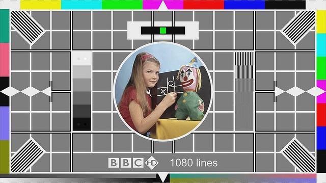 Old BBC TV test-card Note the grey-level