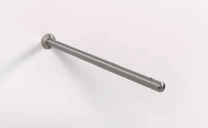26 CARRIER ARM FOR GLASS Straight pin with rubber glass rings at front and back for glass shelf. Load cap.