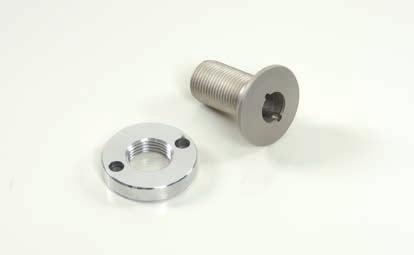 33 PLUG SOCKET Ø8 Conical plug socket including plain nut Ø25 mm with two screw holes.
