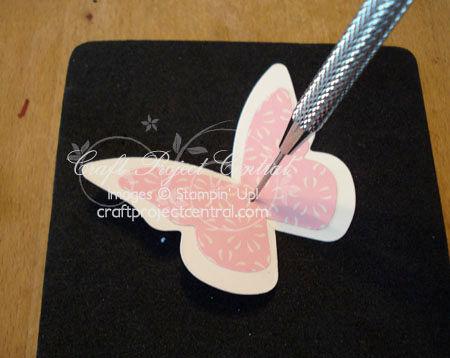 Step 6 Using the Beautiful Butterflies Bigz die, cut out two different sized