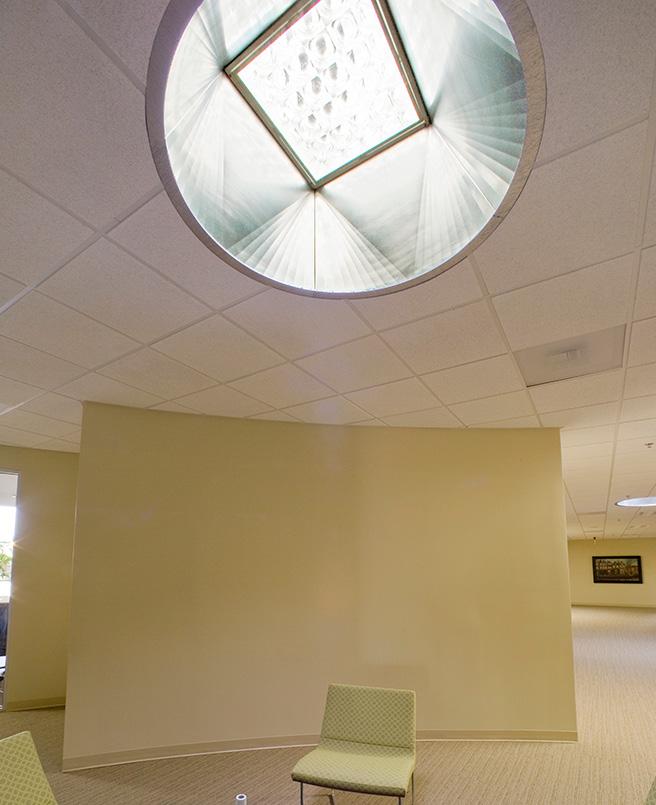 Prismatic Diffuser blends into virtually any space for a diffusion of natural light.