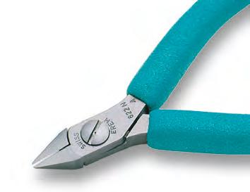 The most frequently used electronic tools High quality Swiss precision cutters, pliers and tweezers Resharpenable cutters Special tool steel with non-reflecting surface Cutters and pliers Micro oval