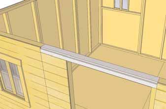 26. Position and attach the Door Header to Door Jamb and Narrow Wall Panel top framing.