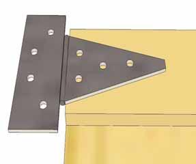 may be centered on door trim. Use 2 & 3/4 black screws on hinge / door attachment as shown above. bottom skirting 76.