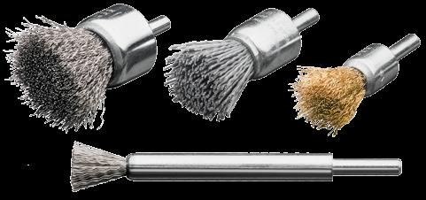 6** End Brushes with Shank Ø 6 mm, Silicon Carbide Bristles 9 End Brushes with Shank Ø 6 mm, Steel Wire high tensile, dense version D D H L RPM