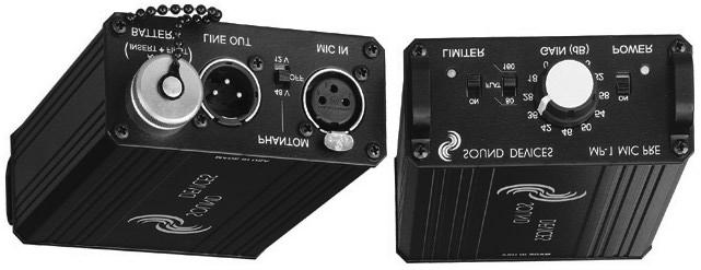 SOUND DEVICES MP-1 Microphone Preamplifier Voice 608.524.0625 Fax 608 524.0655 www.sounddevices.