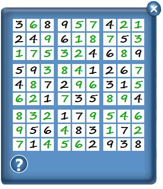 How to Play (continued) There is one unique solution for each puzzle. If the player has filled in each square but the congratulations does not appear, it means there is a mistake.