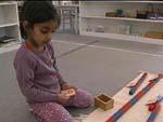 As the child progresses from early childhood through the elementary years, the Montessori Math curriculum moves from the concrete, to increasingly abstract concepts of mathematics.