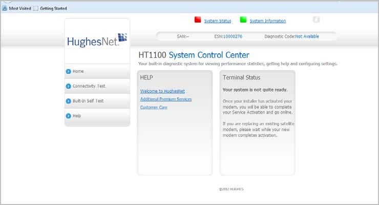 Figure 3: System Control Center home page before activation Figure 4 shows the System Control Center home page after