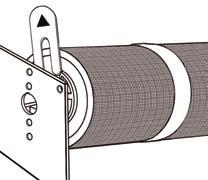 Spring Locking Clip Screen on Roller Roll Ties Bushing/ Bearing With the Spring Locking Clip to the left and the Bushing/Bearing to the right and the Bottom Edge of the Screen facing down, place the