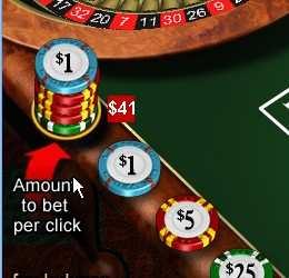 So you select from the row of chips how much you want to bet.