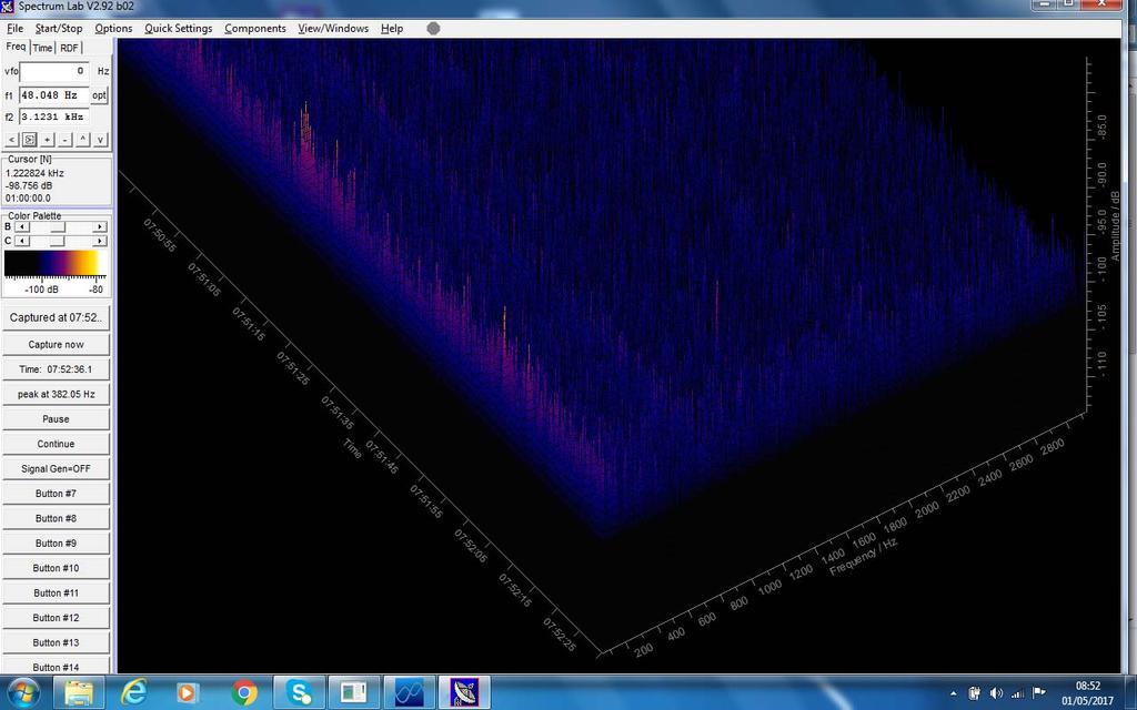 Radio Observing Log 1/5/2017 6/5/2017 Andrew Thornett LRO Detecting meteors using FunCube Dongle Pro Plus 1/5/2017: First definite detection circled on screenshot below using FunCube Dongle Pro Plus
