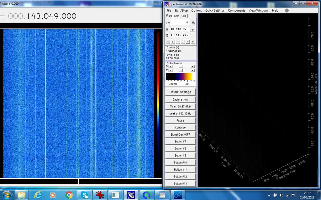 NB Above left is SDR Sharp waterfall same one that normally appears in screen windows within that screen can be increased so waterfall covers most screen by dragging on edges of waterfall window.