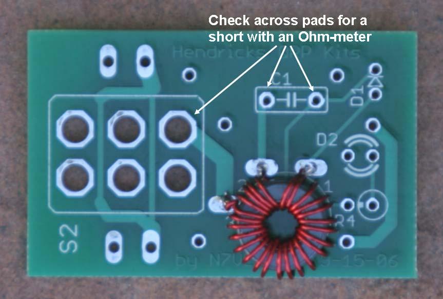 Figure 7. Double check after mounting that the inductor is mounted properly. These pads must be shorted!