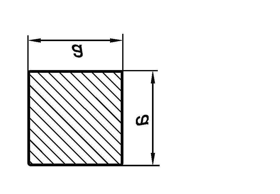 Size a Figure 1 Hot rolled square bar Table 1 Preferred sizes, mass and size tolerances of hot rolled square bars for general purposes Limit deviation a Mass b c Area of cross section Size a Limit