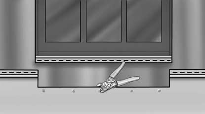 Furring may be necessary to maintain proper pitch of the siding. Using the Snap Lock Punch, punch the panel 1/4 below the cut edge at 6 intervals.
