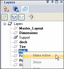 Activity: Virtual component editor In PathFinder, click the Layers tab and make Rear Axle the active layer.