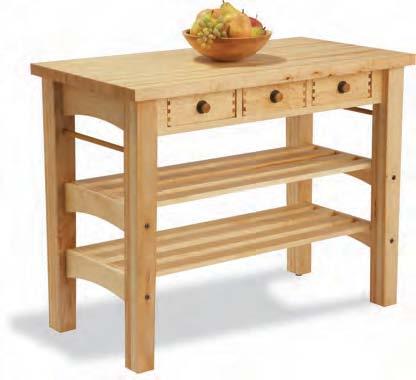 SNOW RIVER ARTS & CRAFTS COLLECTION BLENDS GREAT DESIGN, THE FINEST AMERICAN HARDWOODS AND THE SKILL OF ARTISANS INTO A NEW LINE OF KITCHEN CARTS AND