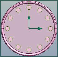 Line the cursor up to the desired spot in the center of the clock and left click. The axis origin point will snap to this new location.