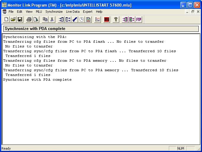 Click Synchronize and select PDA from the dropdown list (Figure 6.0). Figure 6.6 Prompt for Flash memory path.