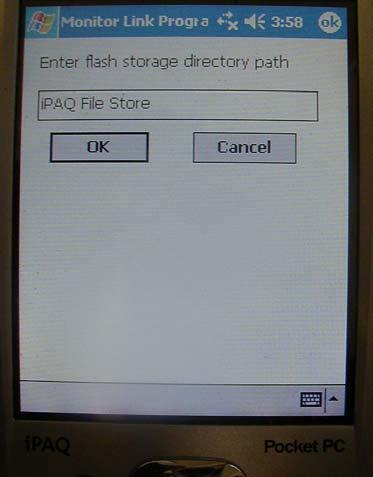 Figure 4-2B - Storage path 5) FEATURES NOTE: The first time you open MLP it will prompt the user to enter the path to the storage flash. This path is stored in the registry for future usage.