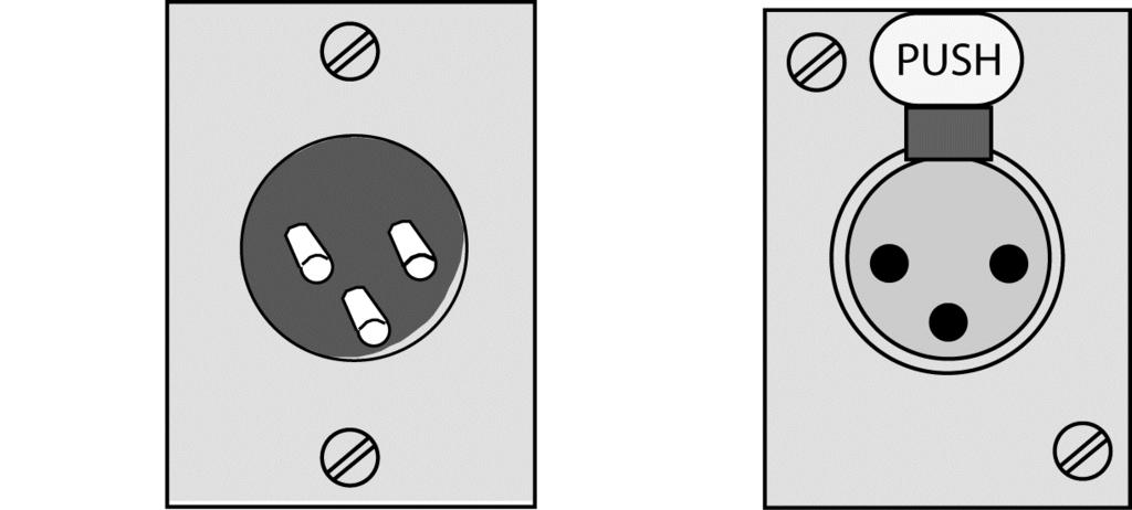 The male connector (with pins) plugs into equipment inputs. Fig. 7.