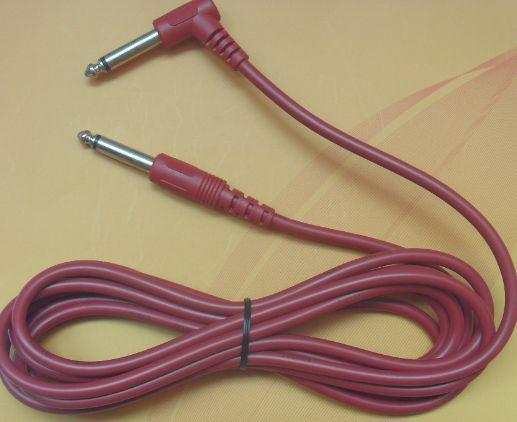 Guitar cord: This is a phone plug to phone plug cable (Fig. 15). In between the plugs is a 1-conductor shielded cable.