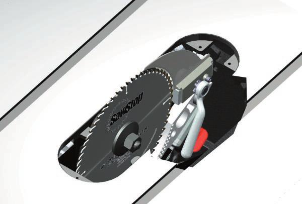 Setting Up Your Saw A U.S. nickel can be placed between the closest points on the blade and brake cartridge to give a spacing of about 0.070 inch (approximately 1/14th inch).