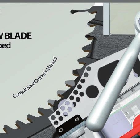 Note: When the cartridge key is installed, the brake cartridge can be moved back only about 3/16 inch from the blade.