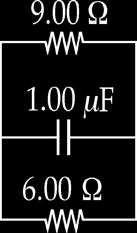 edraw the circuit and = =.60 Ω ( 9.00 Ω + ( 6.00 Ω C = e tc 6.60 0 s = 0 so t = Cln 0 = 8.9 μs FG. 8. 8. (a (c 5 6 τ = C =.50 0 Ω 0.0 0 F =.