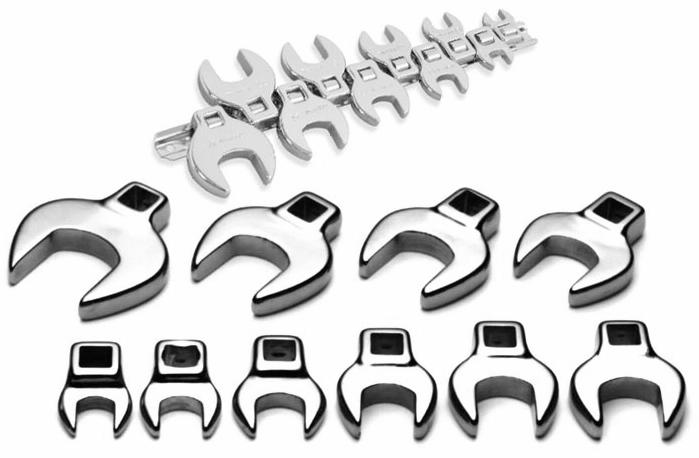 CROWFOOT WRENCH SETS Crowfoot wrenches are open end wrench heads that are used with a 3/8 drive hand ratchet.
