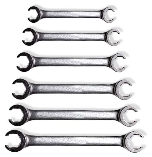 6 PC. FLARE NUT WRENCH SET These are also called line wrenches.