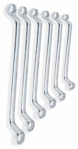 6 PC. OFFSET WRENCH SET These wrenches have 12 point boxed ends on both sides that are offset 90 to easily access tight places.