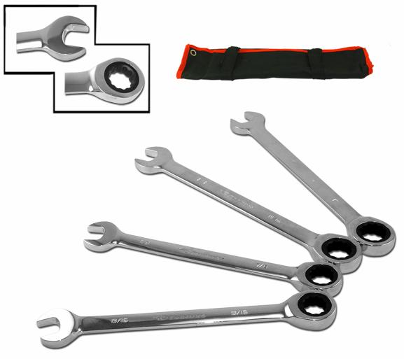 JUMBO GEAR WRENCHES These gear wrenches are box & open wrenches with a thin, but heavy duty ratcheting system built into the box end side of the wrench.