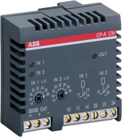 Control module 2CDC 271 002 F0t05 Features Pluggable onto redundancy unit CP-A RU Adjustable threshold values (14-28 V) and relay outputs per input / channel Approvals Marks g 6 7 1 3 4 2 8 5 Order