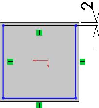 the rectangle. b) Select the top edge of the extrude.