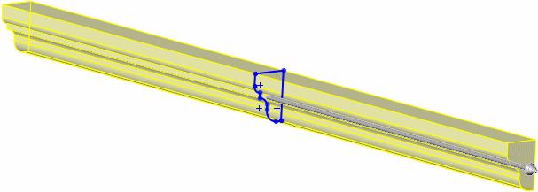Parts 3. Mirror 4. Configurations Design a Mid-Plane Extrude The molding sketch uses a mid-plane extrusion.