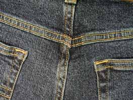 2) Use minimum roller or presser foot pressure. ROPY HEMS TWISTED LEGS - is where the sideseam twists around to the front of the pant and distorts the appearance of the jeans.