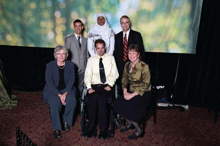 Phillips Award winners back row: William James Anderi, Valerie Shirley (Caregiver Award), Nick