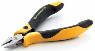 22 Toll Free: (800) 494-6104 Wiha ES Safe Pliers & Cutters Beveled Cutter Semi-Flush Cutter Box joint for longer tool life & endurance, mirror polished finish ES standard IEC 61340-5-1 Welded double