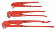 05 Narrow Style 90 O Pipe Wrenches Narrow Style - 45 O 329 Pipe Wrenches Narrow Style - 45 O Narrow shape angled 45 O. Safe and secure grip angled jaw teeth. Comfortable handle profile.