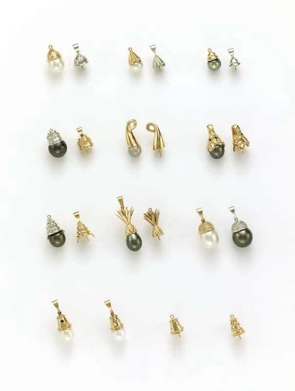 PEARL CAPS 14K YELLOW AND WHITE GOLD Pearls Not Supplied 7022 7022B 7026D* 7026DB*.04 twt..04 twt. 7025 7025B 21 7021D*.14 twt.