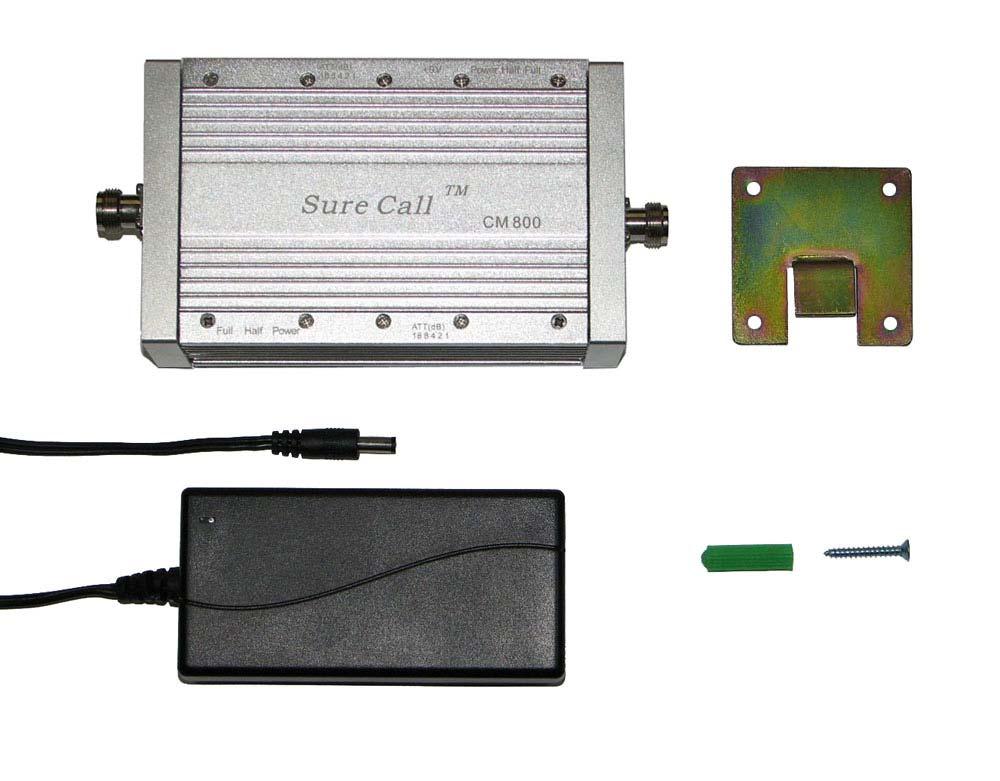 CONTENTS OF THE PACKAGE fdgbsddg 1. CM800 Amplifier with connectors: N female type 2. Mounting Kit 3. 110V AC Power Adaptor 4.