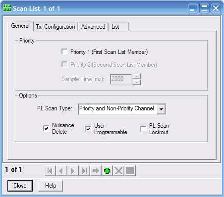 Scan List Figure 3-10 The System Scan List general options.