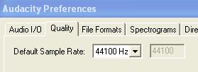 setting if your file is too large, to find a balance between sound quality and file size. Sample format: This is measured in bit which means how bits of memory the computer uses for each recording.