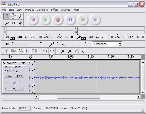 If you have cut or copied some of your recording and want to paste it somewhere else, locate the section you want to paste it to and using the selection tool mark the area where you want to paste to