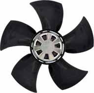 E axial fans - Hylade Ø 00 Material: Guard grille: Steel, phosphated and coated in black plastic (RL900) Wall ring: Sheet steel, pre-galvanised and coated in black plastic (RL900) lades: Plastic PP