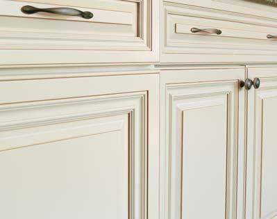 KCMA Certified RENAISSANCE This painted creamy white finish is accented by a hand applied