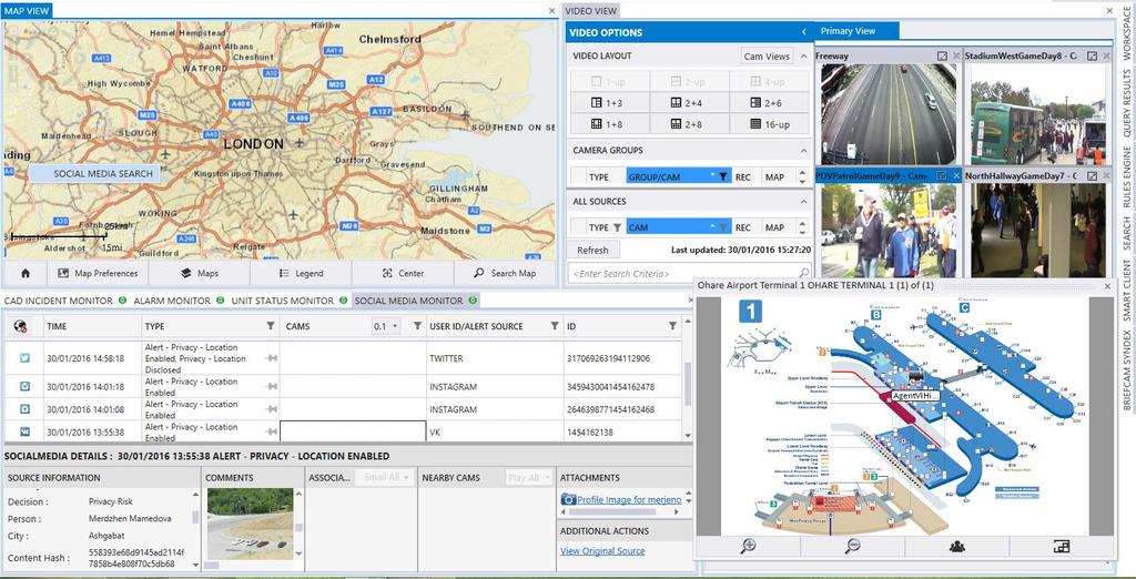 CommandCentral Aware CommandCentral Aware integrates existing customer applications (CAD/ICCS, Video/CCTV, ANPR, Social Media, Alarms), on one unified console.