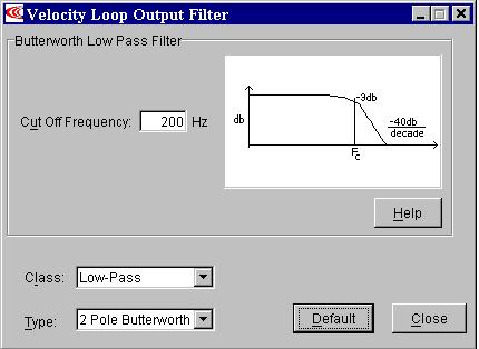 Screen Guide Filters Filter settings are set to default values. Therefore, adjustment of these values is not normally required. If the system has a resonance above 300 Hz then a filter may help.